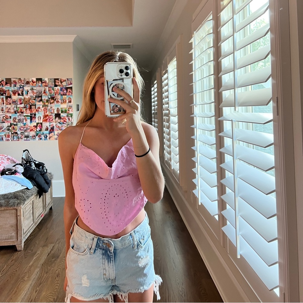 Cow neck crop top